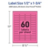 image:imageAvery Printable Rectangle Labels Sure Feed Technology 12 x 134 Bright Pink Labels PrinttoTheEdge LaserInkjet Printable 600 Total Great for Jars and More4 800 labels