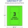 image:imageAvery Printable Rectangle Labels Sure Feed Technology 3 x 5 Neon Green Labels PrinttoTheEdge LaserInkjet Printable 30 Total Great for Shipping and Packaging60 labels