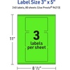 image:imageAvery Printable Rectangle Labels Sure Feed Technology 3 x 5 Neon Green Labels PrinttoTheEdge LaserInkjet Printable 30 Total Great for Shipping and Packaging240 labels