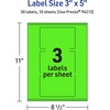 image:imageAvery Printable Rectangle Labels Sure Feed Technology 3 x 5 Neon Green Labels PrinttoTheEdge LaserInkjet Printable 30 Total Great for Shipping and Packaging30 labels