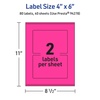 image:imageAvery Printable Rectangle Labels Sure Feed Technology 4 x 6 Neon Magenta Labels PrinttoTheEdge LaserInkjet Printable 20 Total Great for Shipping and Packaging80 labels