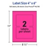 image:imageAvery Printable Rectangle Labels Sure Feed Technology 4 x 6 Neon Magenta Labels PrinttoTheEdge LaserInkjet Printable 20 Total Great for Shipping and Packaging160 labels