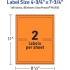 image:imageAvery Printable Rectangle Labels Sure Feed Technology 434 x 734 Bright Orange Labels PrinttoTheEdge LaserInkjet Printable 20 Total Great for Shipping and Packaging160 labels