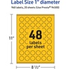 image:imageAvery Printable Round Labels Sure Feed Technology 1 Diameter Bright Yellow Labels PrinttoTheEdge LaserInkjet 480 Total Great for Price Stickers and Mailing Seals960 labels
