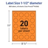 image:imageAvery Printable Round Labels Sure Feed Technology 112 Diameter Bright Orange Labels PrinttoTheEdge LaserInkjet Printable 200 Total Great for Stickers and Candles800 labels