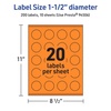 image:imageAvery Printable Round Labels Sure Feed Technology 112 Diameter Bright Orange Labels PrinttoTheEdge LaserInkjet Printable 200 Total Great for Stickers and Candles200 labels
