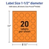 image:imageAvery Printable Round Labels Sure Feed Technology 112 Diameter Bright Orange Labels PrinttoTheEdge LaserInkjet Printable 200 Total Great for Stickers and Candles1 600 labels