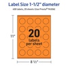 image:imageAvery Printable Round Labels Sure Feed Technology 112 Diameter Bright Orange Labels PrinttoTheEdge LaserInkjet Printable 200 Total Great for Stickers and Candles400 labels