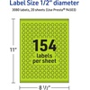 image:imageAvery Printable Round Labels Sure Feed Technology 12 Diameter Bright Green Labels PrinttoTheEdge LaserInkjet 1540 Total Great for Price Stickers and Mailing Seals3 080 labels