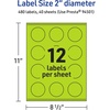 image:imageAvery Printable Round Labels Sure Feed Technology 2 Diameter Bright Green Labels PrinttoTheEdge LaserInkjet Printable 120 Total Great for Stickers and Candles480 labels
