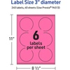 image:imageAvery Printable Round Labels Sure Feed Technology 3 Diameter Bright Pink Labels PrinttoTheEdge LaserInkjet Printable 60 Total Great for Soaps and Packaging240 labels