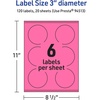 image:imageAvery Printable Round Labels Sure Feed Technology 3 Diameter Bright Pink Labels PrinttoTheEdge LaserInkjet Printable 60 Total Great for Soaps and Packaging120 labels