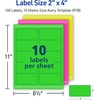 image:imageAvery Printable Shipping Labels with Sure Feed 2 x 4 Assorted Neon Colors Magenta Green Yellow Laser amp Inkjet Compatible 150 Blank Labels Total 5978