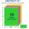 image:imageAvery Printable Shipping Labels with Sure Feed 2x 4 Assorted Neon Colors Magenta Green and Yellow Laser amp Inkjet Compatible 1000 Blank Labels Total 5964