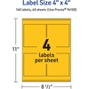 image:imageAvery Printable Square Labels Sure Feed Technology 4 x 4 Bright Yellow Labels LaserInkjet Printable 40 Total Great for Packaging and Ingredients160 labels