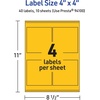 image:imageAvery Printable Square Labels Sure Feed Technology 4 x 4 Bright Yellow Labels LaserInkjet Printable 40 Total Great for Packaging and Ingredients40 labels