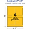 image:imageAvery Printable Square Labels Sure Feed Technology 4 x 4 Bright Yellow Labels LaserInkjet Printable 40 Total Great for Packaging and Ingredients80 labels