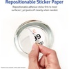 image:imageAvery Printable Sticker Paper 85 x 11 Matte White Repositionable Adhesive LaserInkjet Compatible 5 FullSize Label Sheets Great for Product Branding Cute Stickers Crafts and More 53202Matte White