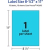 image:imageAvery Printable Sticker Paper 85 x 11 Matte White Repositionable Adhesive LaserInkjet Compatible 5 FullSize Label Sheets Great for Product Branding Cute Stickers Crafts and More 53202Bright Blue