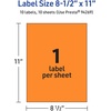 image:imageAvery Printable Sticker Paper 85 x 11 Matte White Repositionable Adhesive LaserInkjet Compatible 5 FullSize Label Sheets Great for Product Branding Cute Stickers Crafts and More 53202Bright Orange