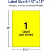 image:imageAvery Printable Sticker Paper 85 x 11 Matte White Repositionable Adhesive LaserInkjet Compatible 5 FullSize Label Sheets Great for Product Branding Cute Stickers Crafts and More 53202Neon Yellow