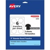 image:imageAvery Dark Transfer Paper for TShirts 3 Diameter Pre DieCut IronOn Circle Transfers PrinttotheEdge 3 Sheets of Heat Transfer Paper 18 Total 02232