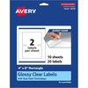 image:imageAvery Glossy Clear Rectangle Labels Sure Feed Technology 4 x 6 20 Glossy Clear Labels PrinttoTheEdge LaserInkjet Printable20 labels