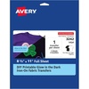 image:imageAvery Glow in the Dark Fabric Transfer Paper 85 x 11 Printable Heat Transfers for Inkjet Printers 2 Sheets 03242