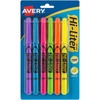 image:imageAvery HiLiter PenStyle Highlighters Smear Safe Ink Chisel Tip 6 Assorted Color Highlighters 235856 Count Pack of 1