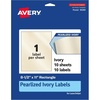 image:imageAvery Pearlized Ivory Rectangle Labels 85 x 11 10 Pearlized Ivory Labels LaserInkjet Printable10 labels