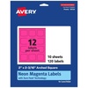 image:imageAvery Printable Arched Square Labels Sure Feed Technology 2 x 2316 Neon Magenta Labels PrintToTheEdge LaserInkjet Printable 120 Total Great for Cosmetics and Soaps120 labels