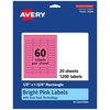 image:imageAvery Printable Rectangle Labels Sure Feed Technology 12 x 134 Bright Pink Labels PrinttoTheEdge LaserInkjet Printable 600 Total Great for Jars and More1 200 labels
