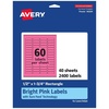image:imageAvery Printable Rectangle Labels Sure Feed Technology 12 x 134 Bright Pink Labels PrinttoTheEdge LaserInkjet Printable 600 Total Great for Jars and More2 400 labels