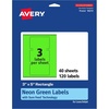 image:imageAvery Printable Rectangle Labels Sure Feed Technology 3 x 5 Neon Green Labels PrinttoTheEdge LaserInkjet Printable 30 Total Great for Shipping and Packaging120 labels