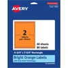 image:imageAvery Printable Rectangle Labels Sure Feed Technology 434 x 734 Bright Orange Labels PrinttoTheEdge LaserInkjet Printable 20 Total Great for Shipping and Packaging80 labels