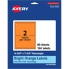 image:imageAvery Printable Rectangle Labels Sure Feed Technology 434 x 734 Bright Orange Labels PrinttoTheEdge LaserInkjet Printable 20 Total Great for Shipping and Packaging160 labels