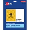 image:imageAvery Printable Round Labels Sure Feed Technology 1 Diameter Bright Yellow Labels PrinttoTheEdge LaserInkjet 480 Total Great for Price Stickers and Mailing Seals960 labels