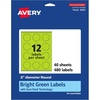 image:imageAvery Printable Round Labels Sure Feed Technology 2 Diameter Bright Green Labels PrinttoTheEdge LaserInkjet Printable 120 Total Great for Stickers and Candles480 labels