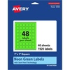 image:imageAvery Printable Square Labels Sure Feed Technology 1 x 1 Neon Green Labels PrinttoTheEdge LaserInkjet Printable 480 Total Great for Soaps and QR Codes1 920 labels