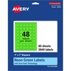 image:imageAvery Printable Square Labels Sure Feed Technology 1 x 1 Neon Green Labels PrinttoTheEdge LaserInkjet Printable 480 Total Great for Soaps and QR Codes3 840 labels