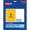 image:imageAvery Printable Square Labels Sure Feed Technology 4 x 4 Bright Yellow Labels LaserInkjet Printable 40 Total Great for Packaging and Ingredients320 labels
