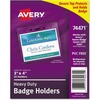 image:imageSecure Top HeavyDuty Badge Holders Horizontal 4w x 3h Clear 25Pack