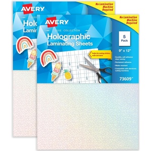 image:imageAvery Clear Laminating Sheets 9 x 12 Permanent SelfAdhesive 50 SelfLaminating Sheets Great for Protecting Documents Photos and Signs More 73601Holographic