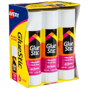 image:imageAvery Glue Stic  Washable Glue Sticks for Classroom Crafting and Office Use 127 oz Pack of 6 White 98073127 oz Pack of 12