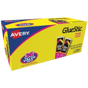 image:imageAvery Glue Stick Value Pack White Washable Nontoxic 026 oz Permanent Glue Stic 36pk 9802336