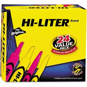 image:imageAvery HiLiter DeskPenStyle Combo Pack Smear Safe Ink Chisel Tip 24 Assorted Color Highlighters 29862