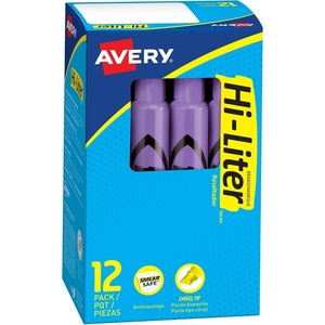 image:imageAvery HiLiter DeskStyle Highlighters Smear Safe Ink Chisel Tip 12 Fluorescent Purple Highlighters 2406012 Count Pack of 1