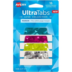 image:imageAvery Margin Ultra Tabs 25 x 1 Holographic Jewel Tone Colors 16 Repositionable Page Tabs 74147