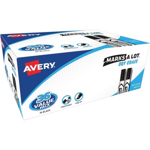 image:imageAvery Marks A Lot Value Pack Dry Erase Markers White Board Markers with Chisel Tip 36 Black 9820736 markers