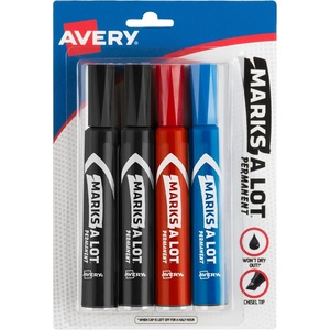 image:imageAvery MarksALot Permanent Markers Regular DeskStyle Size Chisel Tip Water and Wear Resistant 24 Assorted Markers 981874 markers